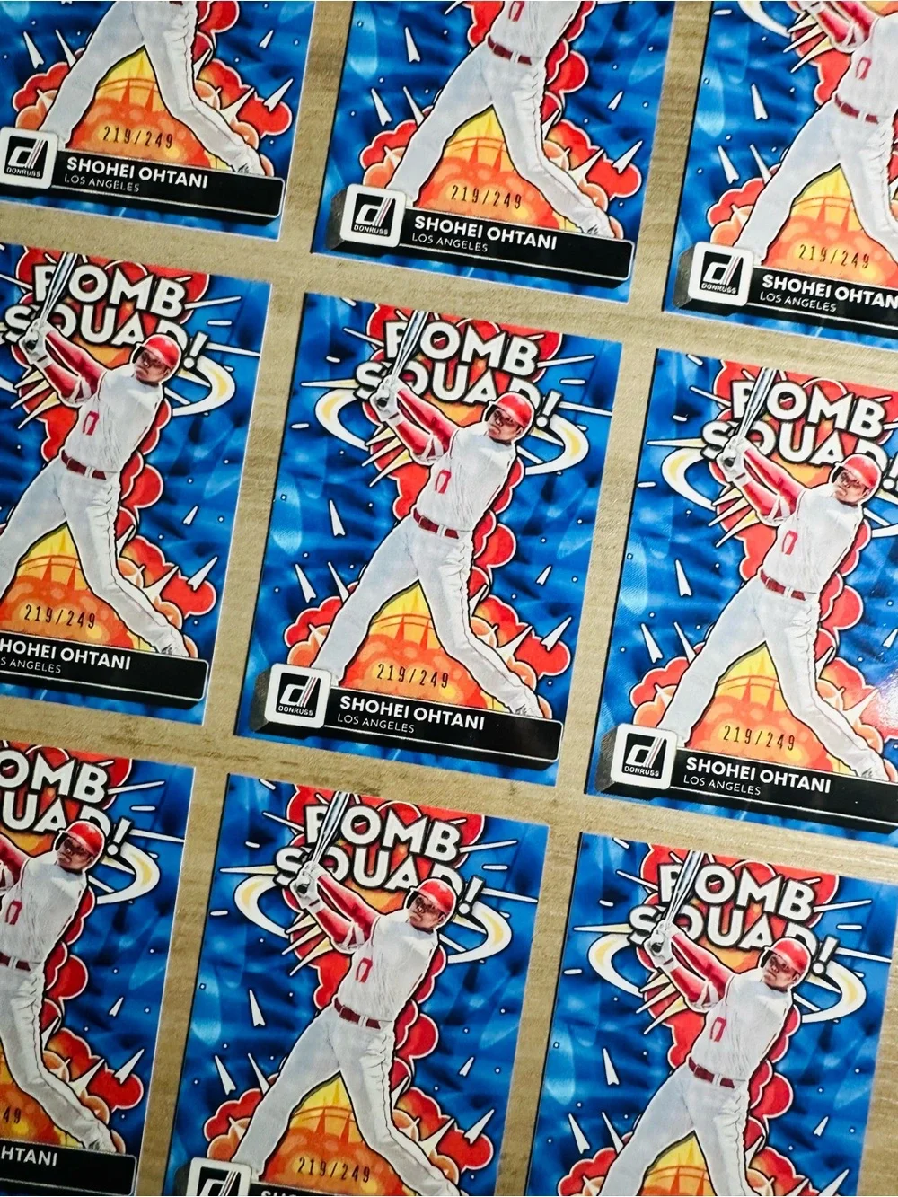 Shohei Ohtani Lot Of (9) 2022 Panini Bomb Squad 219/249 Novelty Baseball Cards. - Picture 2 of 3